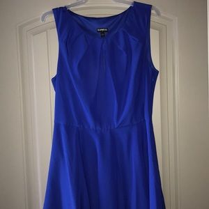 Royal blue Express fit and flare dress